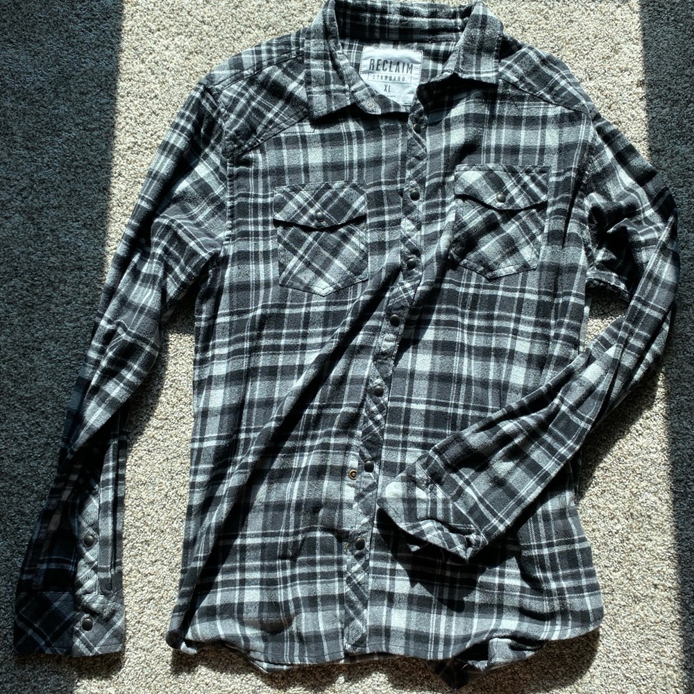 Men's Black Plaid Shirt from Buckle